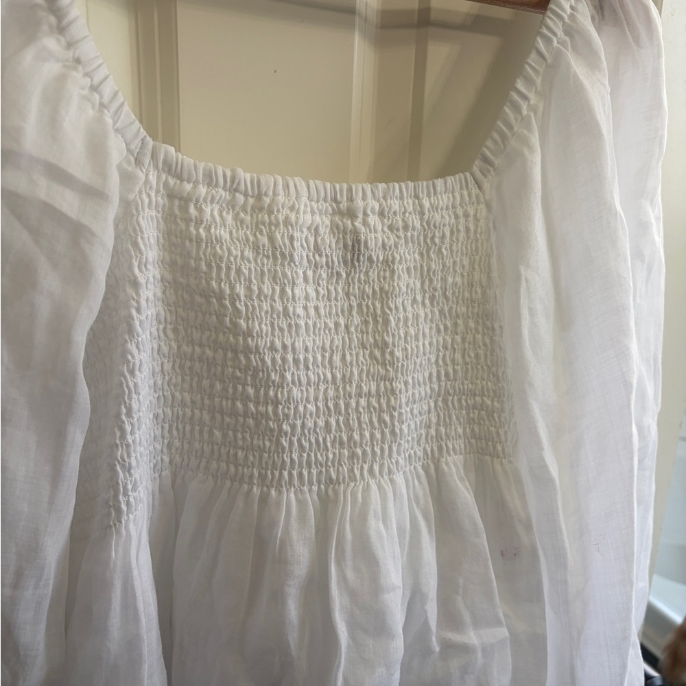Banana Republic White Blouse with Puff Sleeves - Picture 7 of 11